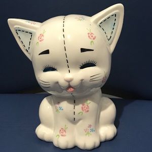 Vintage Lefton China kitten coin bank